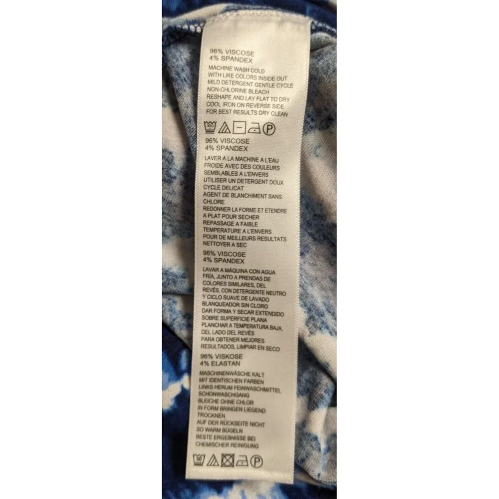 TOMMY BAHAMA Oliana Stripe Tie Dye Blue/White Viscose Spandex Shift Dress M - Picture 11 of 13